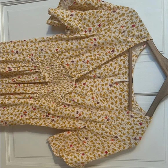 Free People Orange Tan V-Neck Sundress - Picture 4 of 5